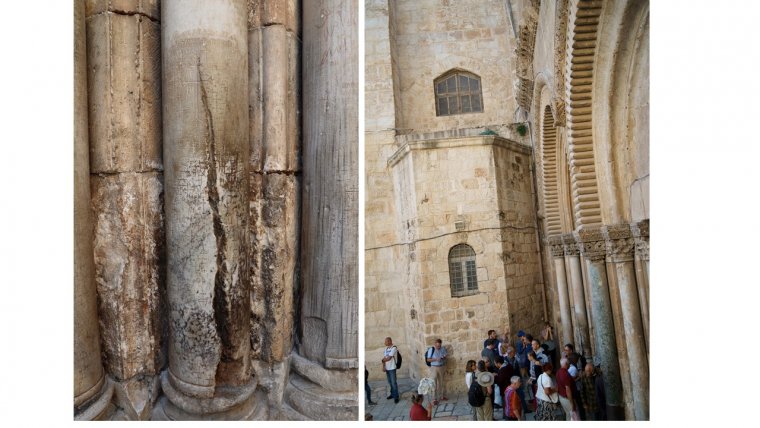 Na velikonoce roku 1579 Turci nepustili eckho patriarchu do chrmu. Ohe si pesto nael cestu - na zpra chrmu Boho hrobu